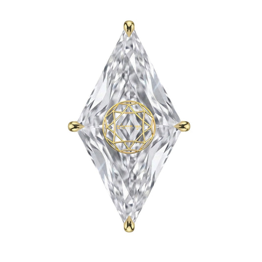Lab Grown Diamond 1 ct LOZENGE Cut Stud 14K Gold Yellow/White/Rose