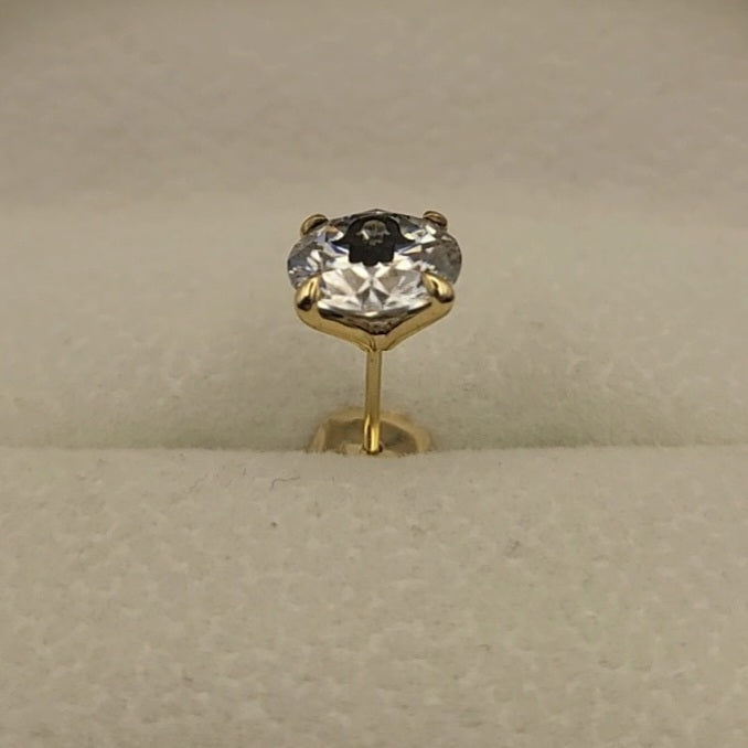 עגיל יהלום מעבדה עגול עם חריטת לייזר חמסה בחמסה – זהב 14 קראט צהוב/לבן/רוז גולד – עגיל ייחודי עם מסר רוחני