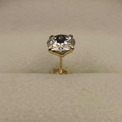 עגיל יהלום מעבדה עגול עם חריטת לייזר חמסה בחמסה – זהב 14 קראט צהוב/לבן/רוז גולד – עגיל ייחודי עם מסר רוחני