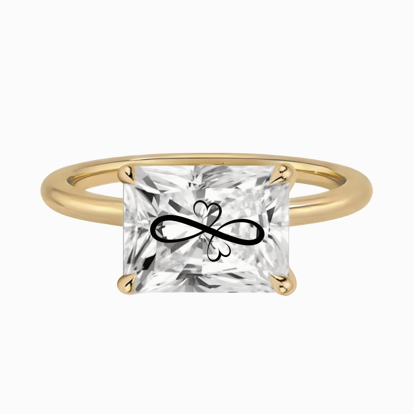 טבעת יהלום מעבדה רדיאן חריטה אינפיניטי - זהב 14 קראט צהוב/לבן/רוז גולד