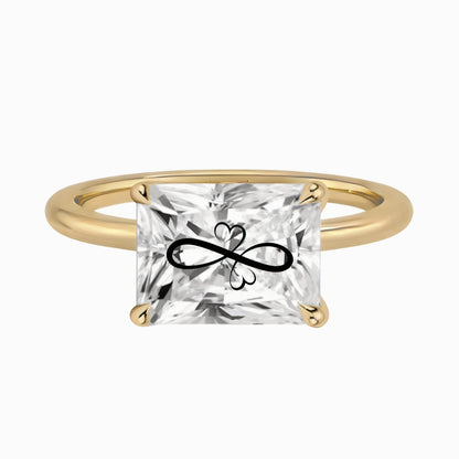 טבעת יהלום מעבדה רדיאן חריטה אינפיניטי - זהב 14 קראט צהוב/לבן/רוז גולד