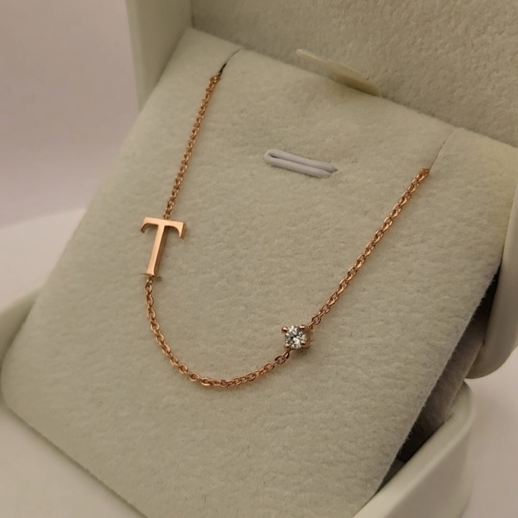 Letter Pendant Custom Design & Lab Grown Diamond Pendant Necklace 14K Yellow/White/Rose Gold