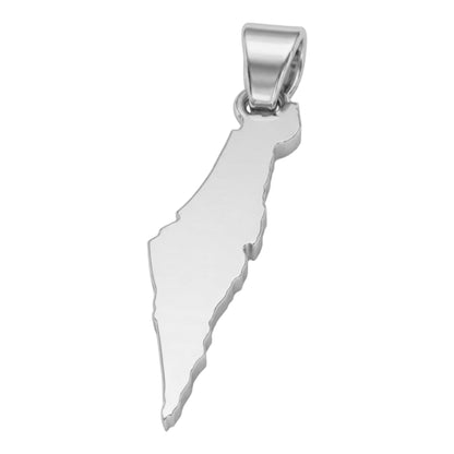 ISRAEL Map With Custom Name Verse Engraving On the Back Pendant 14K Yellow/White/Rose Gold