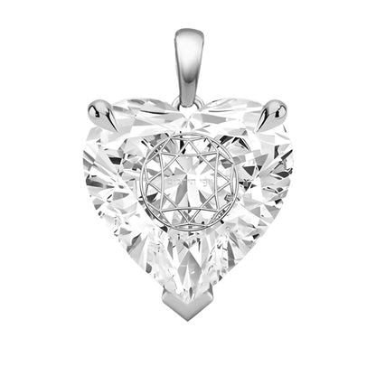 תליון יהלום מעבדה לב עם חריטת לייזר בעיצוב אישי - זהב 14 קראט צהוב/לבן/רוז גולד