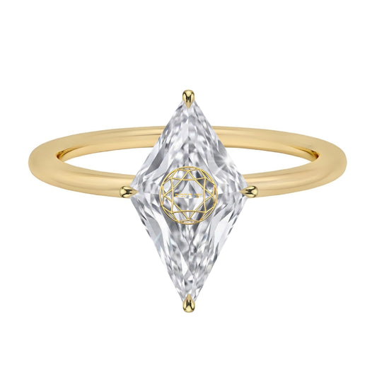 Lab Grown Diamond 1 ct LOZENGE Cut Engagement Ring 14K Gold Yellow/White/Rose