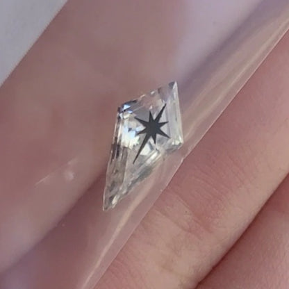 Kite Shape Lab Grown Diamond With Laser Engrave In The Center Of Diamond North Star Engraving