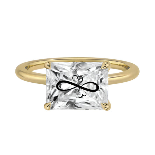 טבעת יהלום מעבדה רדיאן חריטה אינפיניטי - זהב 14 קראט צהוב/לבן/רוז גולד