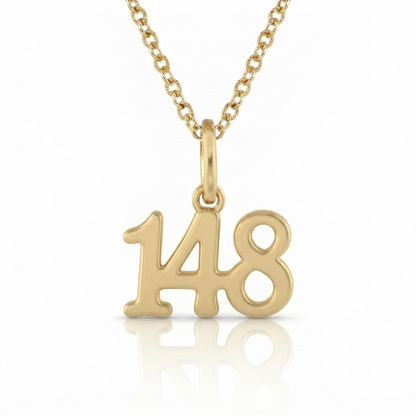 שרשרת תליון מספר 148 בעיצוב אישי זהב 14 קראט צהוב/לבן/רוז גולד