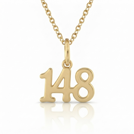 שרשרת תליון מספר 148 בעיצוב אישי זהב 14 קראט צהוב/לבן/רוז גולד