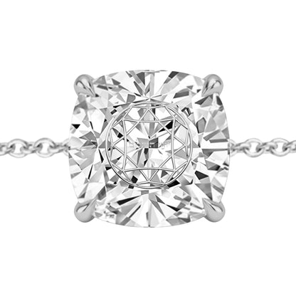 צמיד יהלום מעבדה קושן מרחף חריטה בעיצוב אישי - זהב 14 קראט צהוב/לבן/רוז גולד