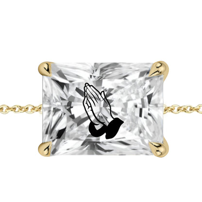 צמיד יהלום מעבדה רדיאן מרחפת עם חריטת לייזר ידיים מתפללות – זהב 14 קראט צהוב/לבן/רוז גולד