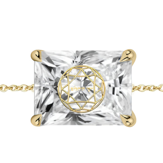 צמיד יהלום מעבדה רדיאן מרחף חריטה בעיצוב אישי - זהב 14 קראט צהוב/לבן/רוז גולד