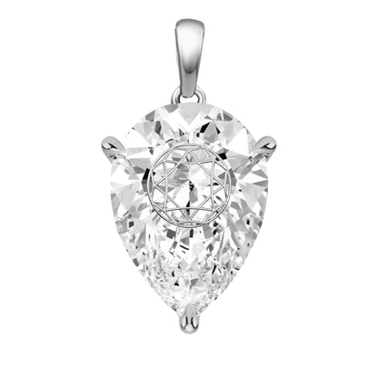 תליון יהלום מעבדה טיפה עם חריטת לייזר בעיצוב אישי - זהב 14 קראט צהוב/לבן/רוז גולד