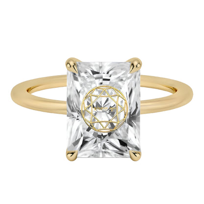 טבעת יהלום מעבדה רדיאן חריטה בעיצוב אישי - זהב 14 קראט צהוב/לבן/רוז גולד