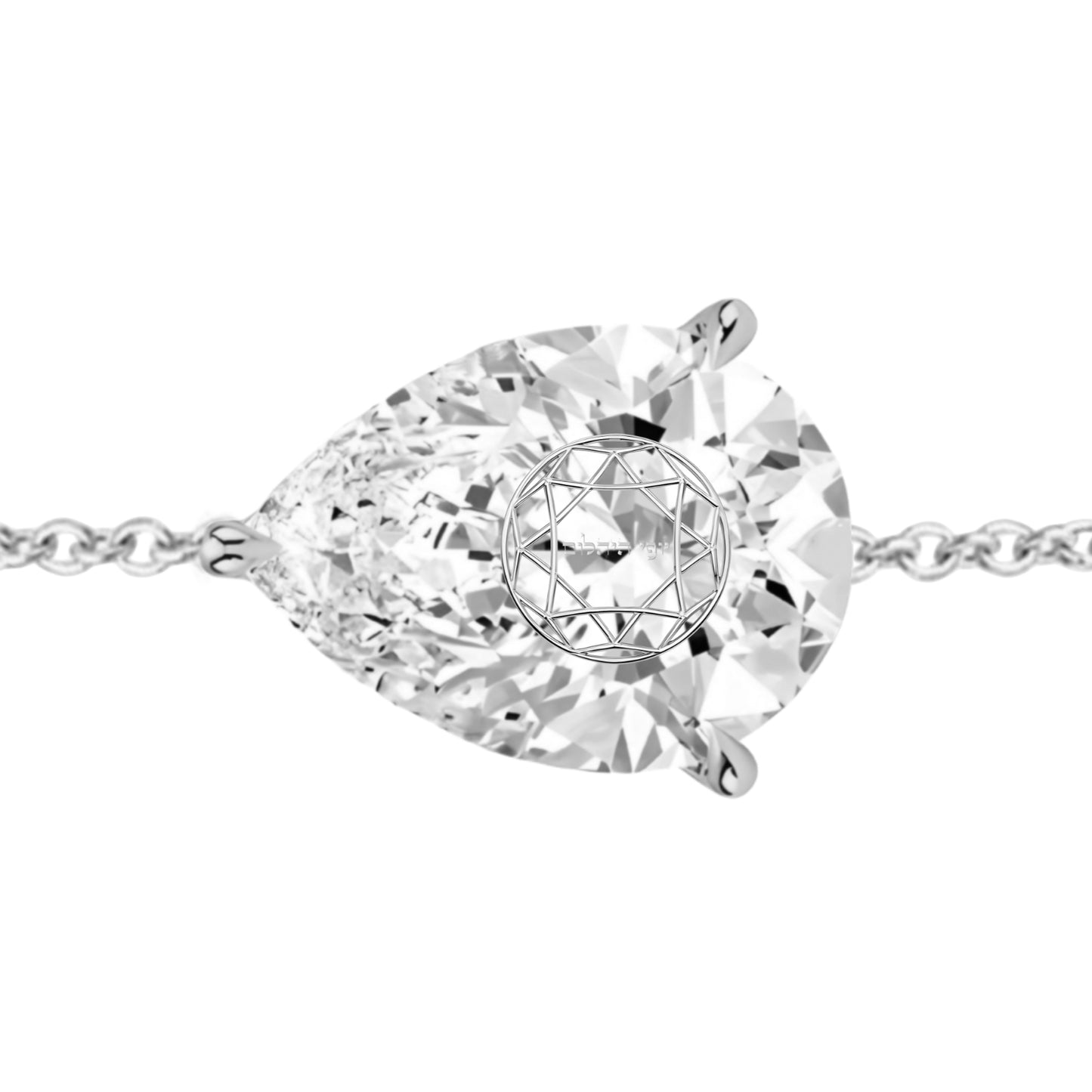 צמיד יהלום מעבדה טיפה מרחפת חריטה בעיצוב אישי - זהב 14 קראט צהוב/לבן/רוז גולד