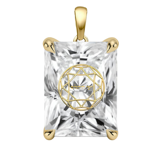 תליון יהלום מעבדה רדיאן עם חריטת לייזר בעיצוב אישי - זהב 14 קראט צהוב/לבן/רוז גולד