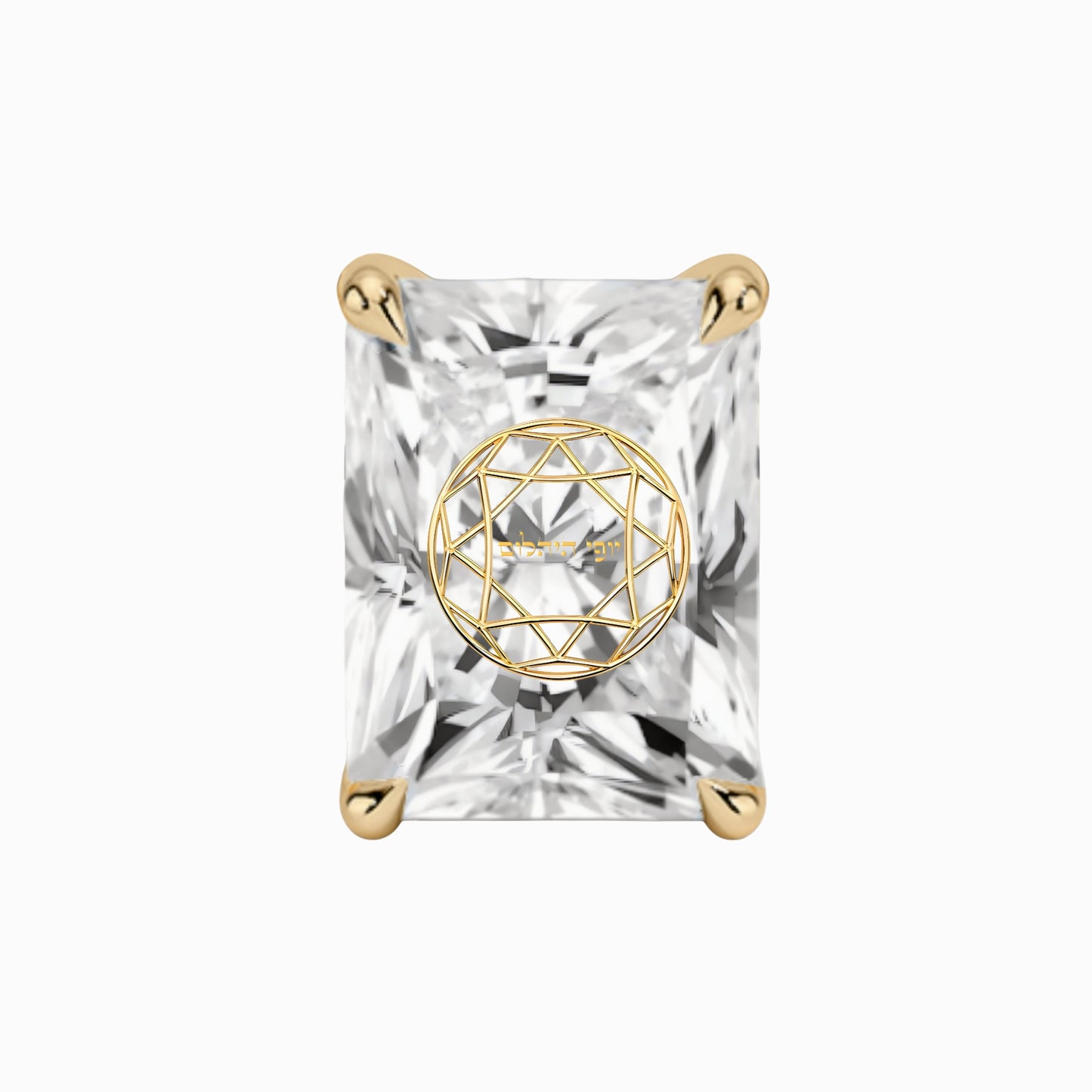 עגיל יהלום מעבדה רדיאן עם חריטת לייזר בעיצוב אישי – זהב 14 קראט צהוב/לבן/רוז גולד – עגיל ייחודי