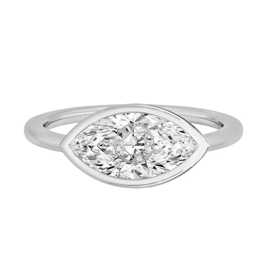 טבעת חותם אבן מוסונייט מרקיזה חריטת לייזר בעיצוב אישי - שיבוץ בזל כסף 925