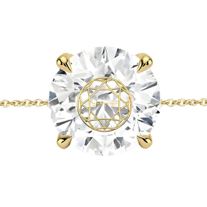 צמיד יהלום מעבדה עיגול מרחף חריטה בעיצוב אישי - זהב 14 קראט צהוב/לבן/רוז גולד