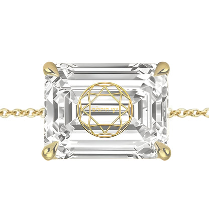 צמיד יהלום מעבדה אמרלד מרחפת חריטה בעיצוב אישי - זהב 14 קראט צהוב/לבן/רוז גולד