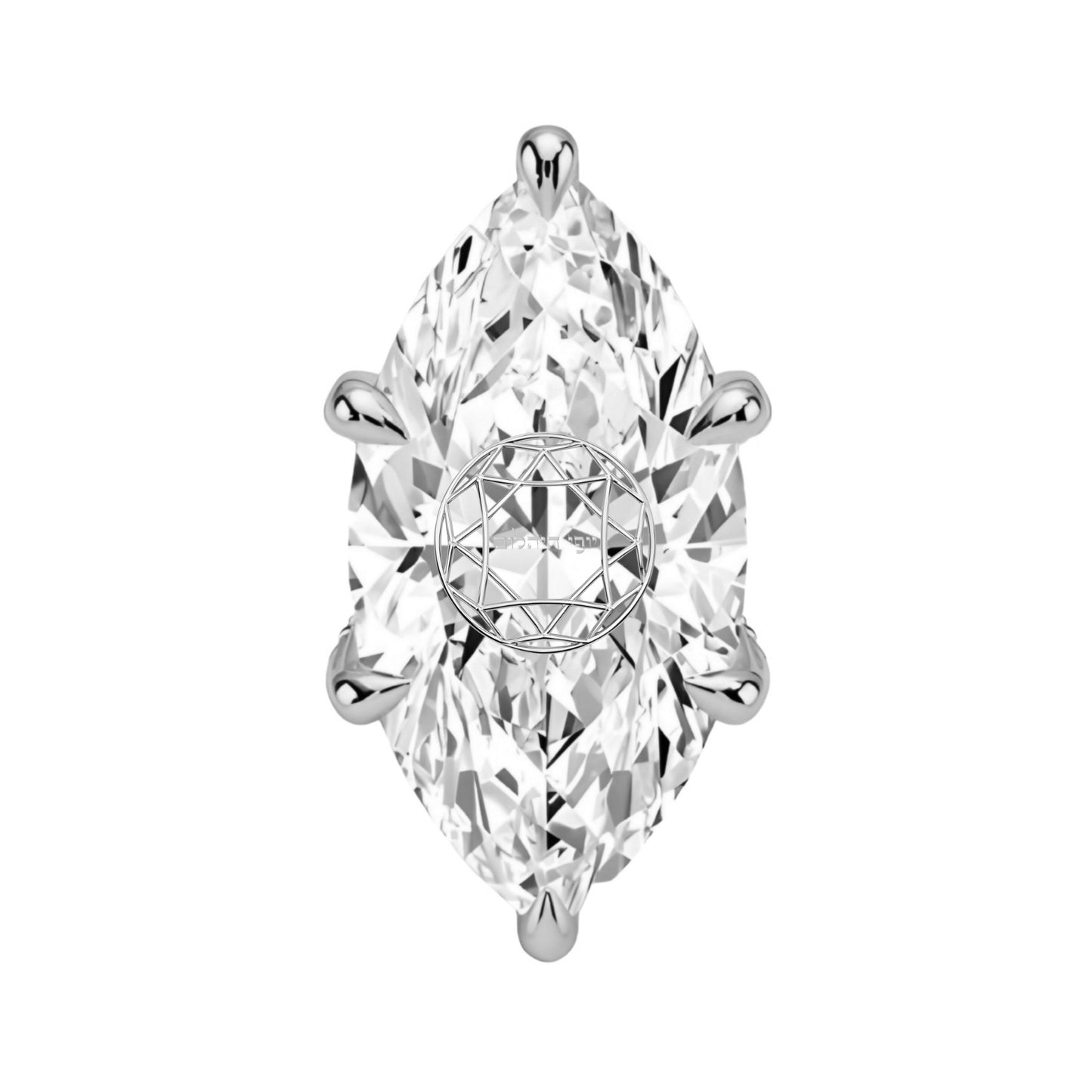 עגיל יהלום מעבדה מרקיזה עם חריטת לייזר בעיצוב אישי – זהב 14 קראט צהוב/לבן/רוז גולד – עגיל ייחודי