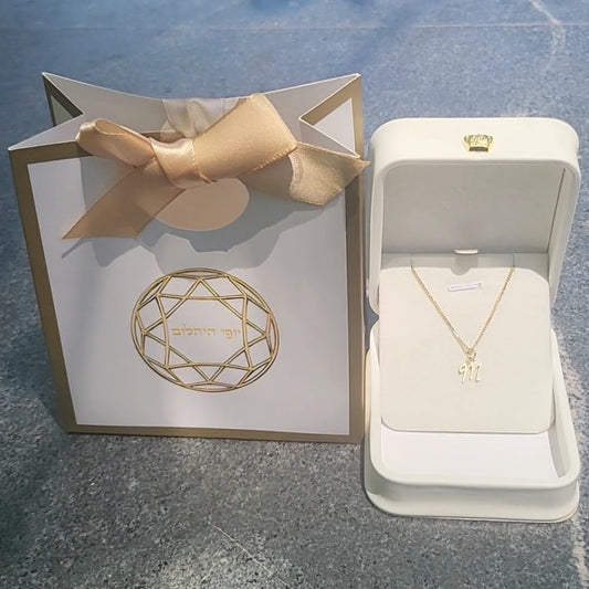 Letter Pendant Custom Design With Necklace 14K Yellow/White/Rose Gold