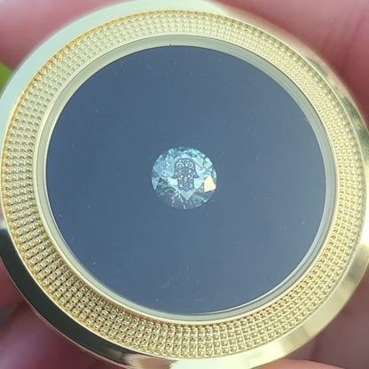 Laser Engrave On Moissanite Round Hamsa Engraved