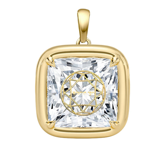 Laser Engrave Onto Center Of Lab Grown Diamond Cushion Bezel Prongs Pendant Personalized Engraved 14K Gold