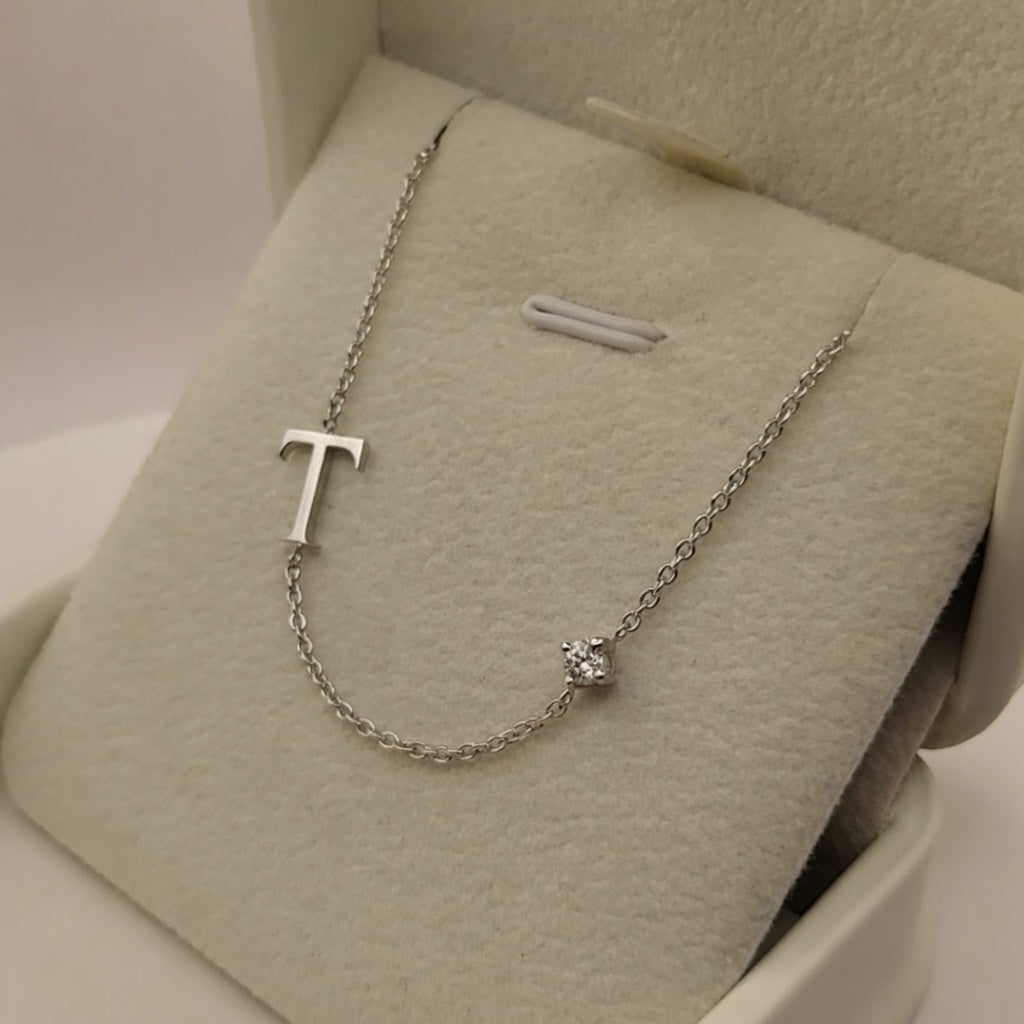Letter Pendant Custom Design & Lab Grown Diamond Pendant Necklace 14K Yellow/White/Rose Gold