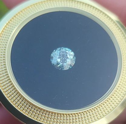 Laser Engrave On Moissanite Round Hamsa Engraved