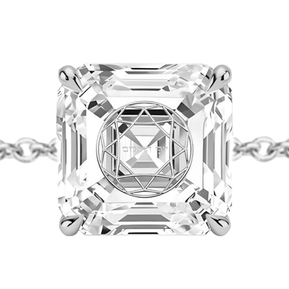 צמיד יהלום מעבדה אשר מרחף חריטה בעיצוב אישי - זהב 14 קראט צהוב/לבן/רוז גולד