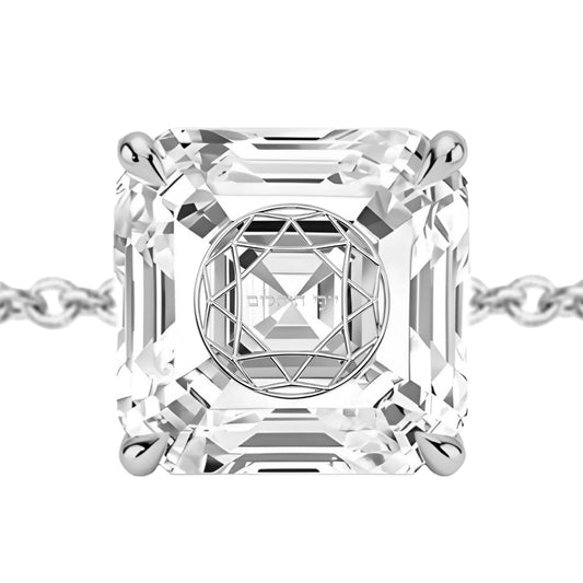 צמיד אבן מוסונייט אשר מרחף עם חריטת לייזר בעיצוב אישי - כסף 925