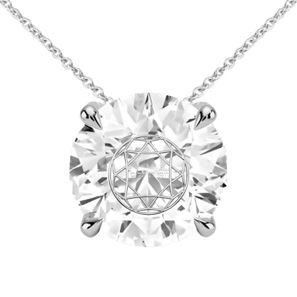 שרשרת יהלום מעבדה עיגול מרחף עם חריטת לייזר בעיצוב אישי - זהב 14 קראט צהוב/לבן/רוז גולד