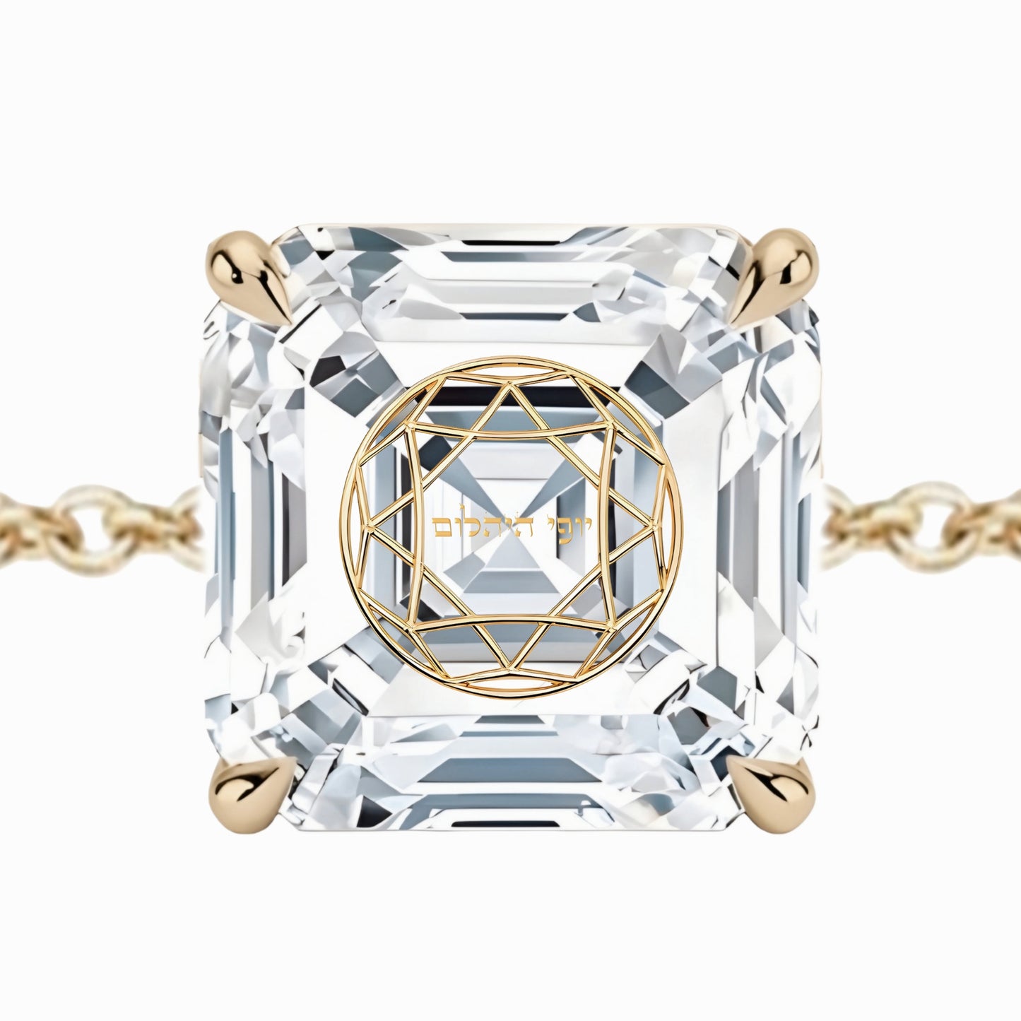 צמיד יהלום מעבדה אשר מרחף חריטה בעיצוב אישי - זהב 14 קראט צהוב/לבן/רוז גולד