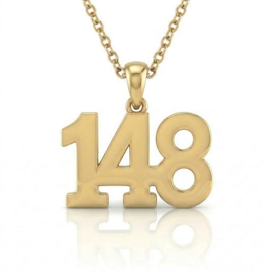 שרשרת תליון מספר 148 בעיצוב אישי זהב 14 קראט צהוב/לבן/רוז גולד