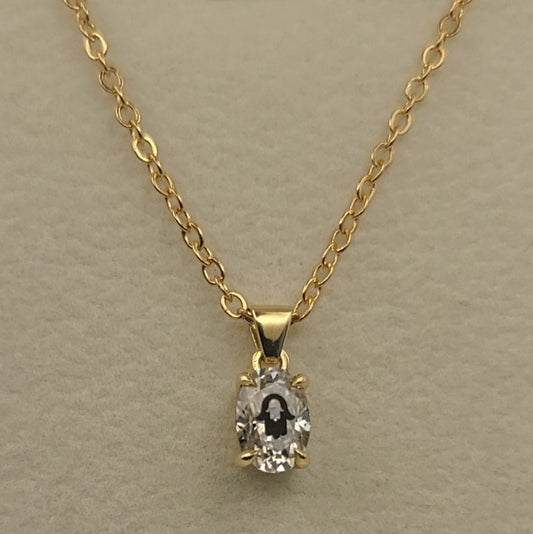 שרשרת יהלום מעבדה תליון אובל חריטה חמסה בחמסה - זהב 14 קראט צהוב/לבן/רוז גולד