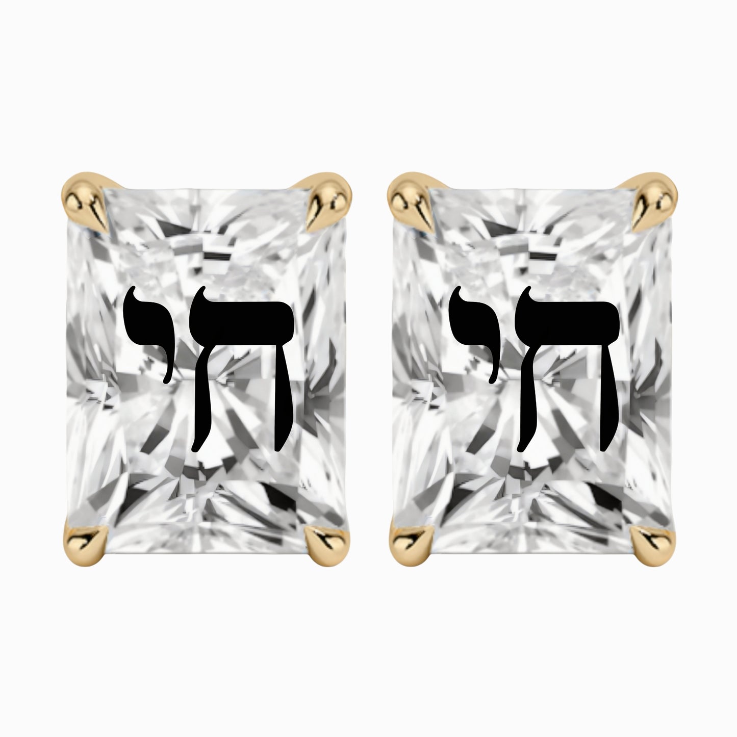 זוג עגילי מרטיני יהלום מעבדה רדיאן חריטה חי - זהב 14 קראט צהוב/לבן/רוז גולד