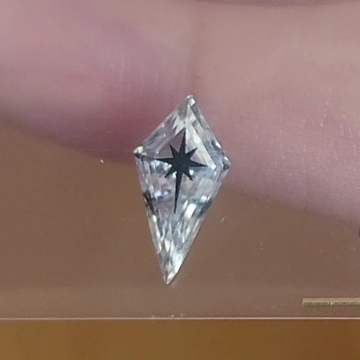 Kite Shape Lab Grown Diamond With Laser Engrave In The Center Of Diamond North Star Engraving