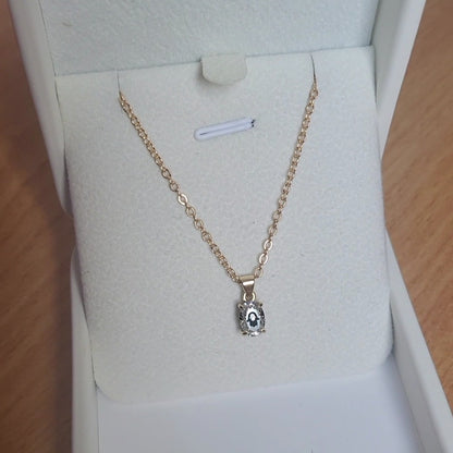 Laser Engrave Lab Grown Diamond Oval Pendant Necklace Hamsa Engraved 14K Gold