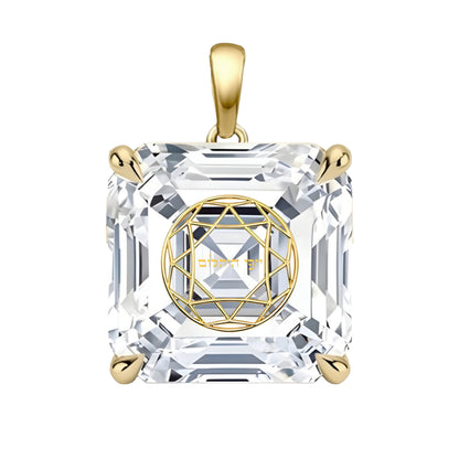 תליון יהלום מעבדה אשר עם חריטת לייזר בעיצוב אישי - זהב 14 קראט צהוב/לבן/רוז גולד