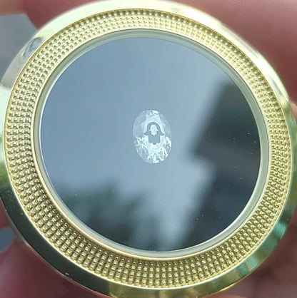 Laser Engrave Lab Grown Diamond Oval Hamsa Engraved