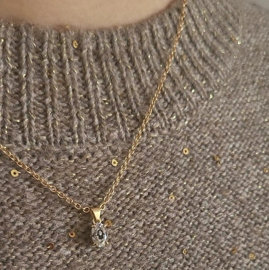 Laser Engrave Lab Grown Diamond Oval Pendant Necklace Hamsa Engraved 14K Gold