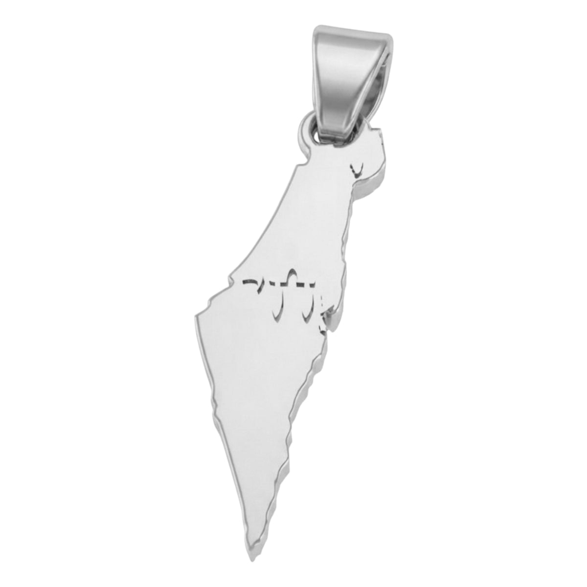 תליון מפת ארץ ישראל עם חי זהב 14 קראט צהוב/לבן/רוז גולד - עיצוב מיוחד
