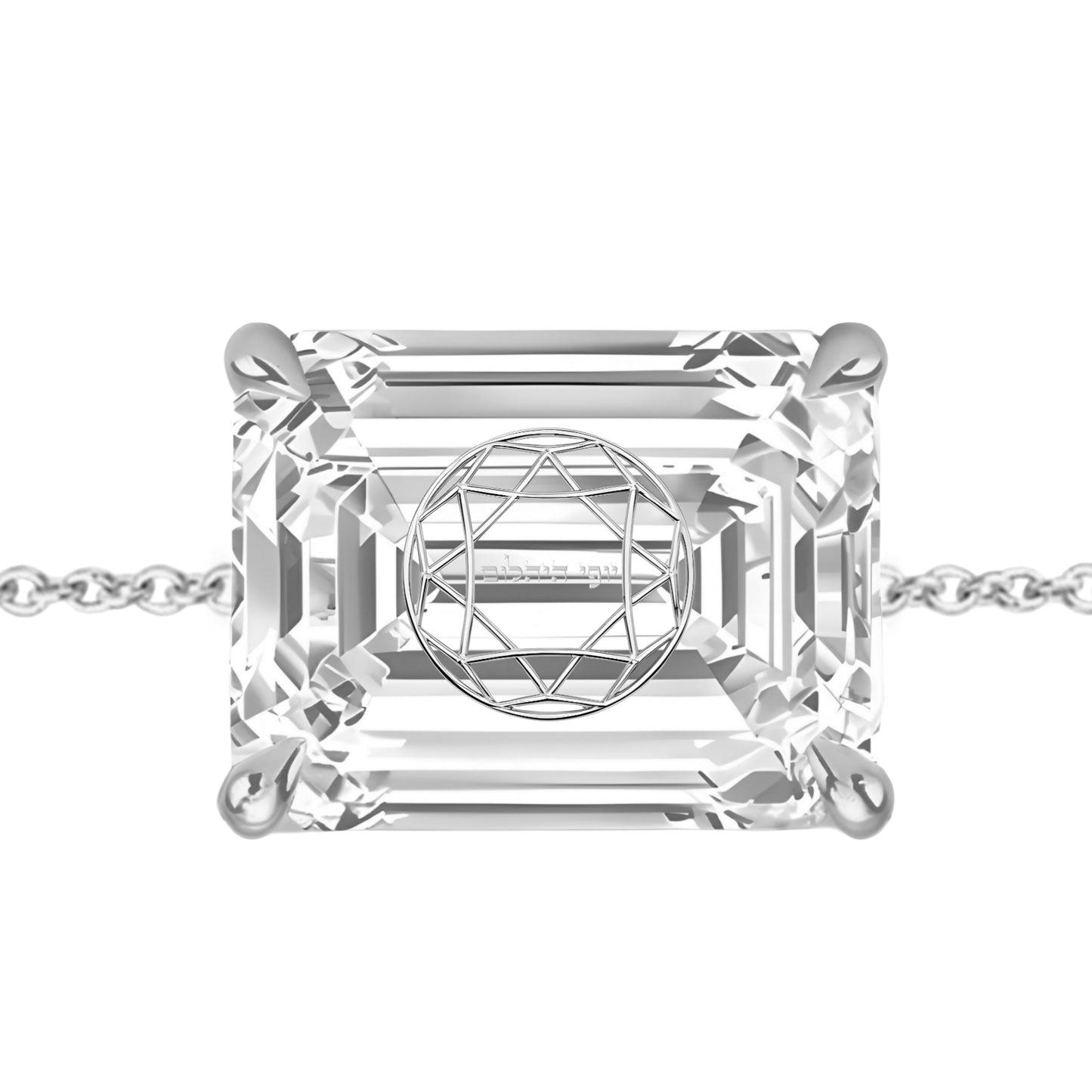 צמיד יהלום מעבדה אמרלד מרחפת חריטה בעיצוב אישי - זהב 14 קראט צהוב/לבן/רוז גולד