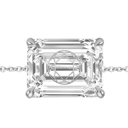 צמיד יהלום מעבדה אמרלד מרחפת חריטה בעיצוב אישי - זהב 14 קראט צהוב/לבן/רוז גולד