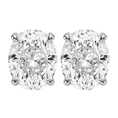 Laser Engrave Onto A Center Of Lab Grown Diamonds Oval Earring Personalized Engraved 14K Gold