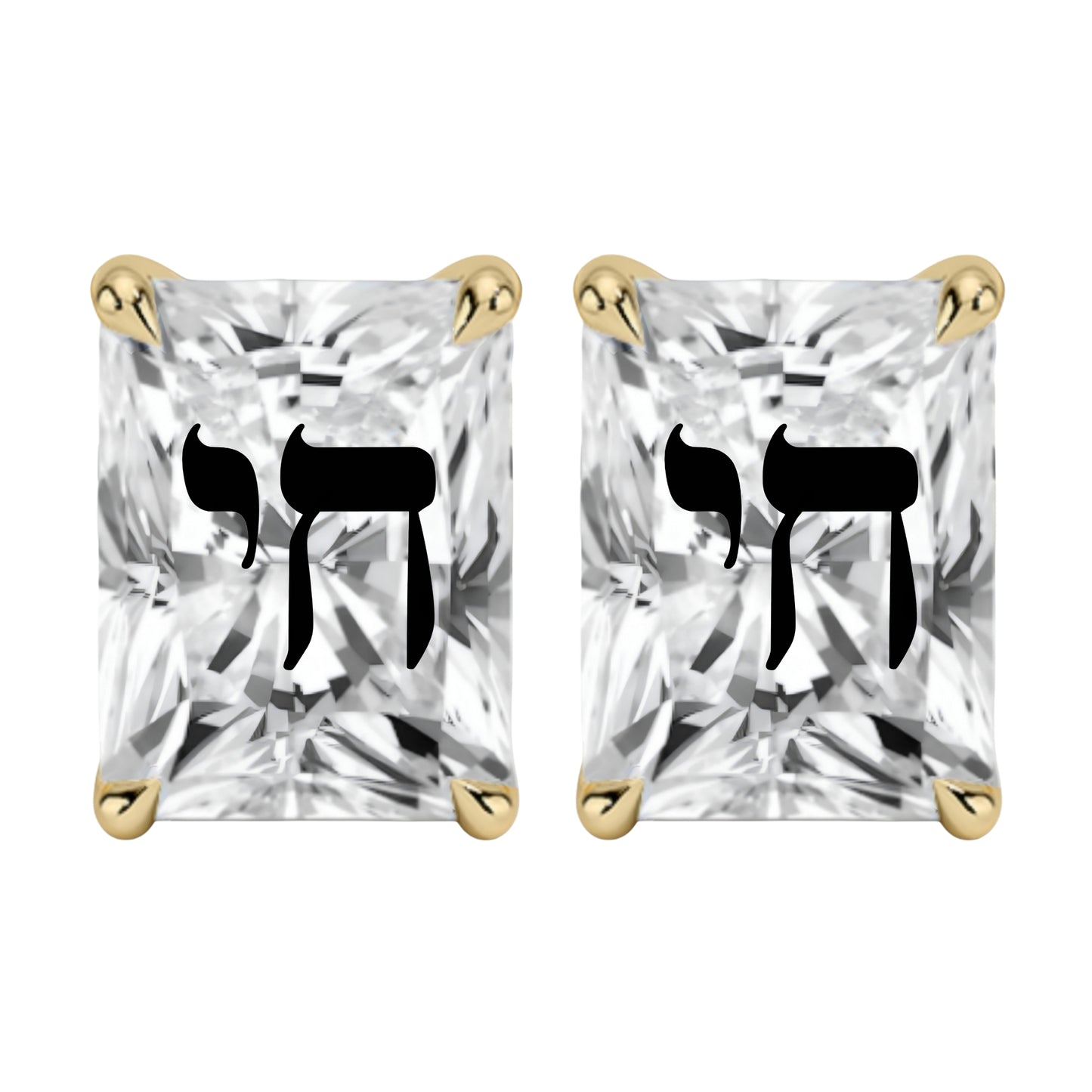 זוג עגילי מרטיני יהלום מעבדה רדיאן חריטה חי - זהב 14 קראט צהוב/לבן/רוז גולד