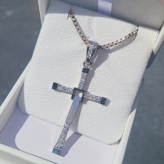 Inspired Dominic Toretto Fast & Furious Movable Cross Pendant In Solid 925 Silver With Box Necklace Custom Design With Engraving Of A Verse From The Old/New Testament