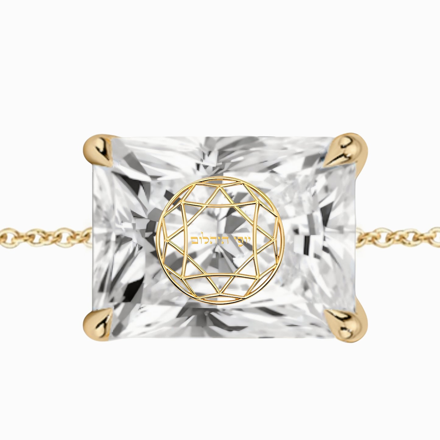 צמיד יהלום מעבדה רדיאן מרחף חריטה בעיצוב אישי - זהב 14 קראט צהוב/לבן/רוז גולד