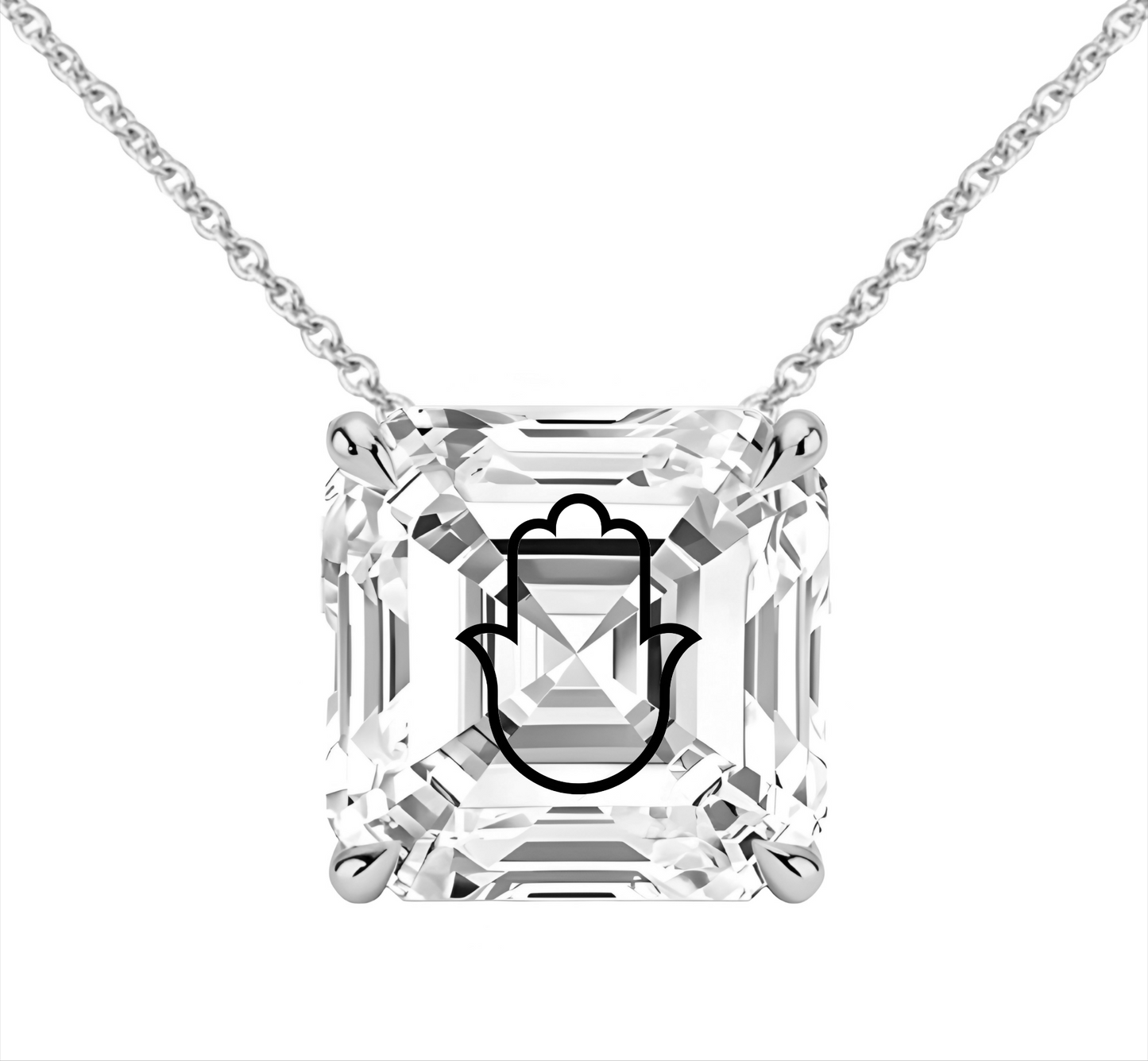 שרשרת זהב מוסונייט אשר מרחף חריטה חמסה